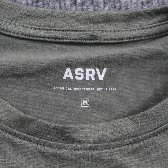 ASRV Shirt Mens Medium Green Technical Sportswear Athletic Workout Activewear - Picture 5 of 9